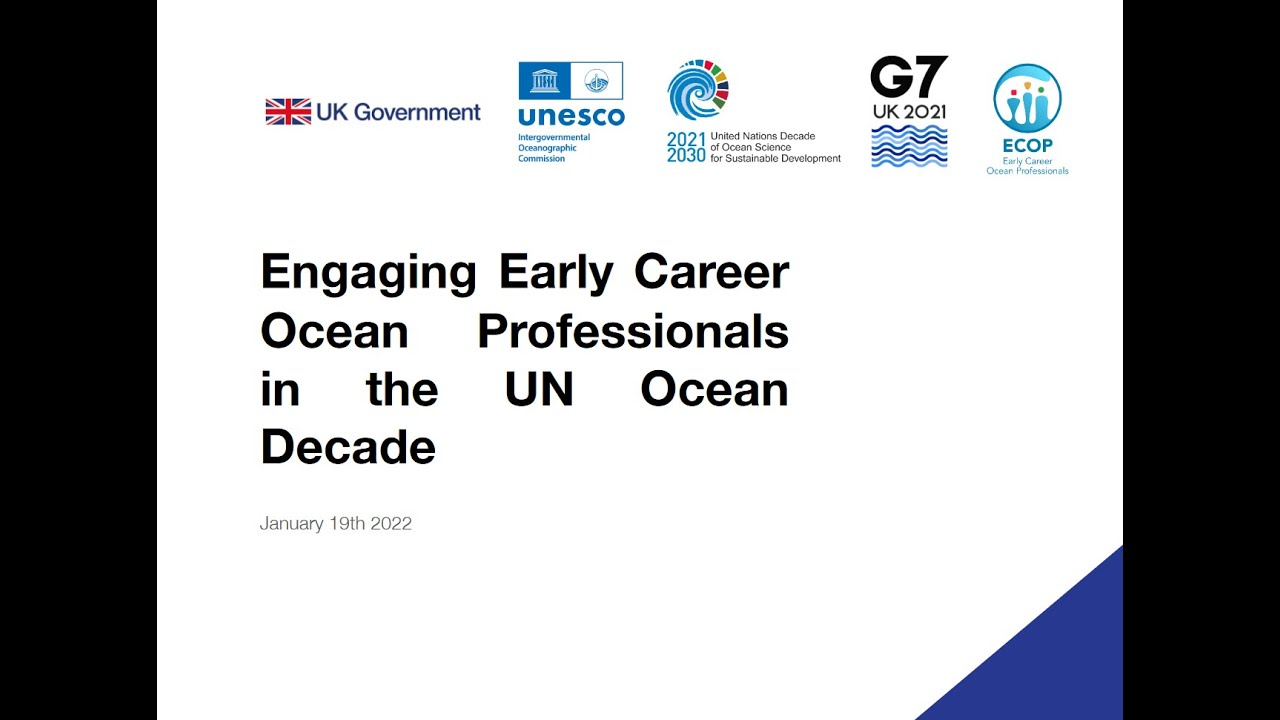 Webinar: Engaging Early Career Ocean Professionals in the UN Ocean Decade - 19/01/2022