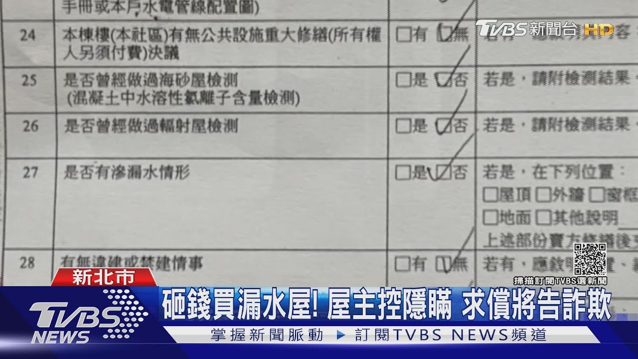 砸大錢竟「買到漏水屋」!屋主控賣方隱瞞 將提告詐欺