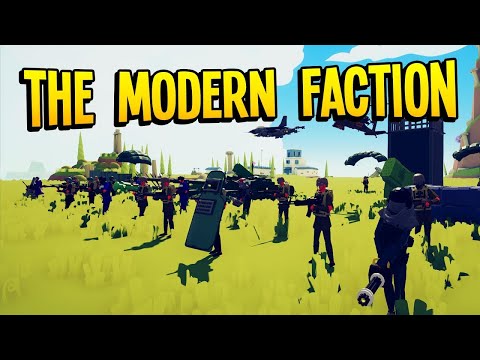 100 of each faction units vs modern army in TABS.