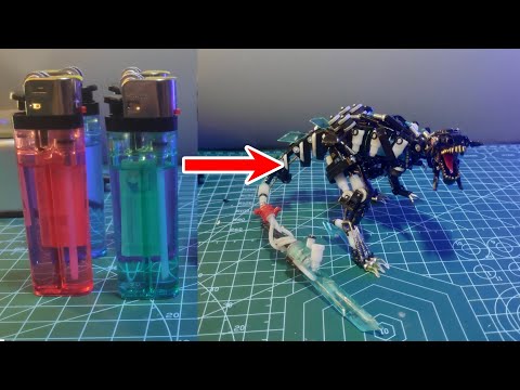 How to make t-rex from lighters #craft #diy #robot #dinosaur