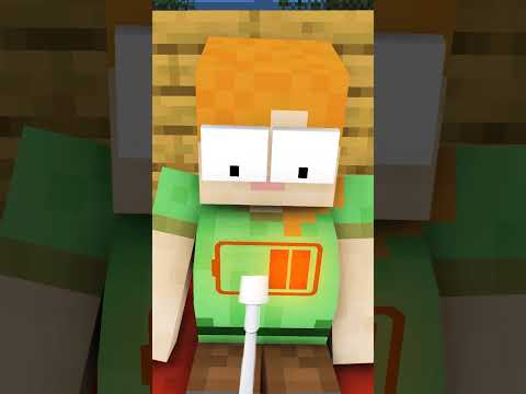 Alex's battery is dead - minecraft animation #shorts
