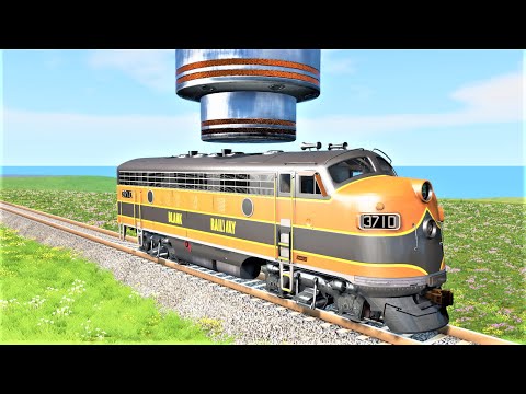 Hydraulic Press vs Trains #1 – BeamNG.drive🔥 | BeamNG Monster
