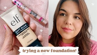 Trying out the elf soft glam satin foundation!