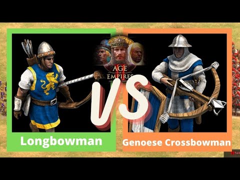 Longbowman VS Genoese Crossbowman (Britons VS Italians) - Age of Empires 2: Definitive Edition