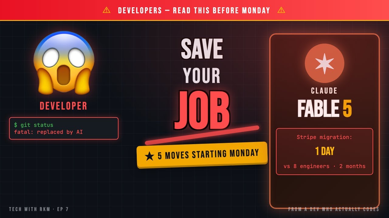 How To Save Your Dev Job After Claude Fable 5 (5 Moves From Someone Who Actually Codes)