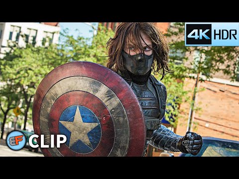 Captain America vs Winter Soldier - Highway Fight | Captain America The Winter Soldier (2014) 4K HDR
