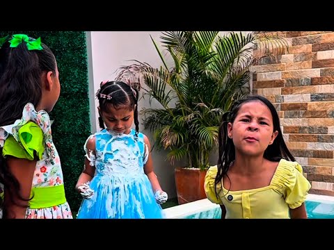 Girls get jealous of their sister and damage her new dress😱