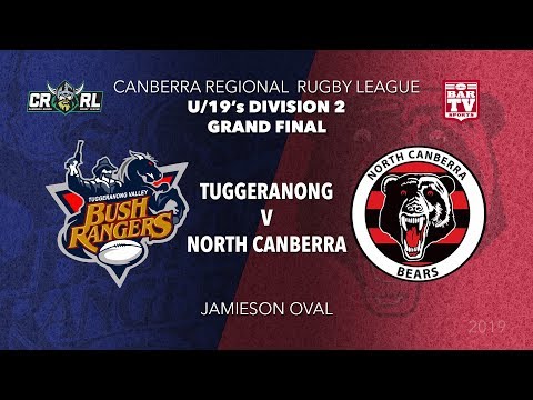 2019 Canberra Region RL - George Tooke Shield GF - U19s - Division 2 - Tuggeranong v North Canberra