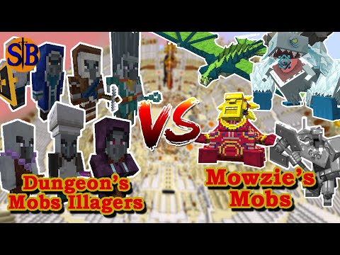 Dungeon's mobs Illagers vs Mowzie's Mobs | Minecraft mob battle