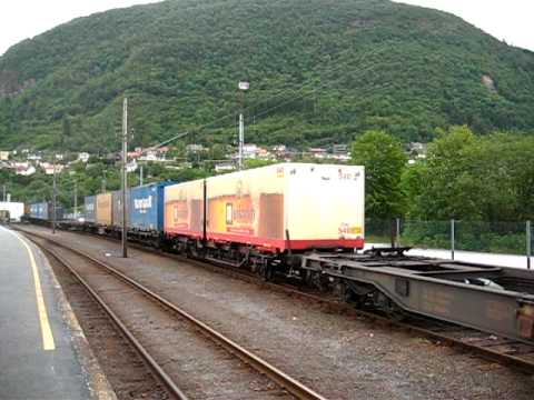 CargoNet TRAXX electric locomotive nr. 119 005 with a freight train...