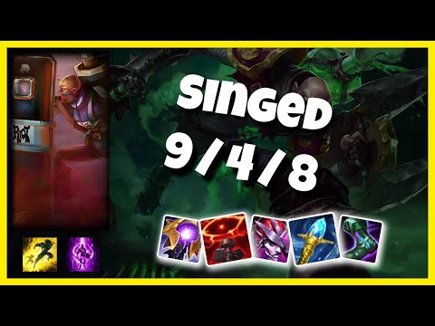 Singed vs Jax BR Challenger TOP (9/4/8) Gameplay Replay - Patch 10.23