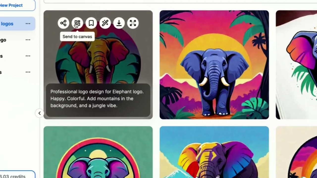Generate Similar AI Logo Designs with Hiding Elephant