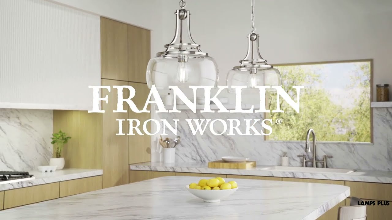Video 1 Watch A Video About the Franklin Iron Charleston Nickel Clear Glass LED Pendant Light