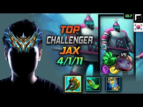 Challenger Top Jax Build Divine Sunderer Grasp of the Undying - Jax Top vs Poppy - LOL KR 13.7