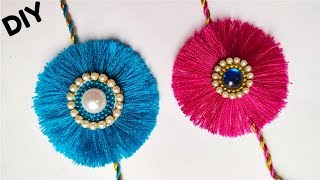 How to make Beautiful Rakhi at home/ DIY Silk Thread Rakhi Making  Ideas For Rakshabandhan.