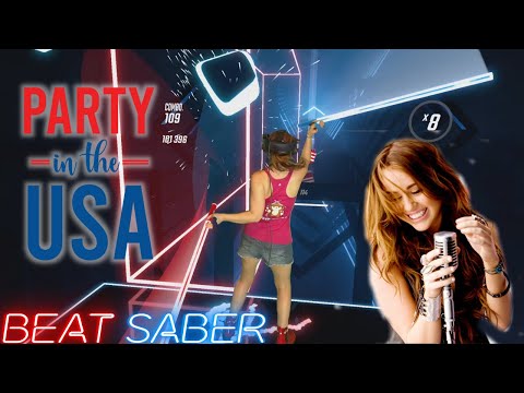Party In The U.S.A. by Miley Cyrus in Beat Saber! (Expert+) First Attempt | Mixed Reality