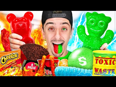Eating the Worlds BIGGEST Spicy VS Sour Food - Challenge