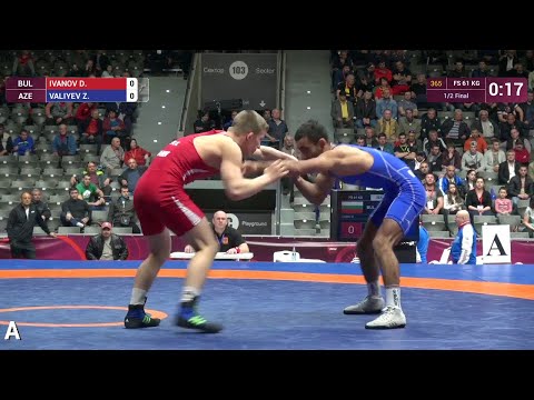1/2 FS - 61 kg: D. IVANOV (BUL) df. Z. VALIYEV (AZE) by TF, 12-1