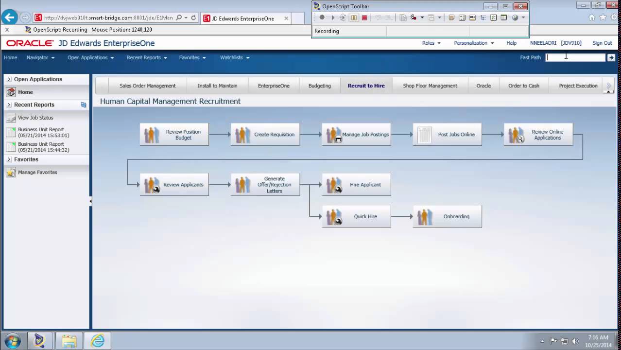 Intro to Oracle Application Testing Suite (OATS) with JD Edwards EnterpriseOne