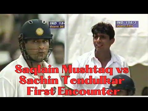 Sachin Tendulkar vs Saqlain Mushtaq | First Encounter | 1996 | Pakistan vs India | Singapore |