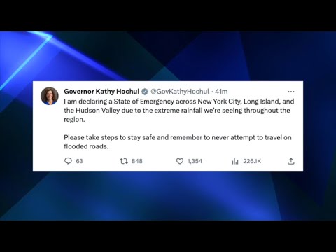 NY Governor Kathy Hochul Declares A State Of Emergency Due To Flooding