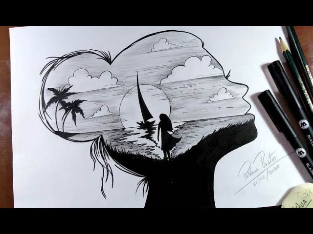 Surreal pencil drawing by Arte e Cia Brasil