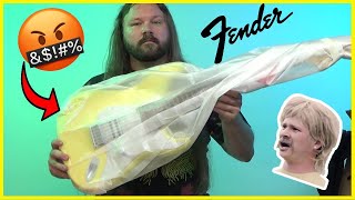 Video thumbnail for Fender Failed Us...2023 Fender Tom DeLonge Graffiti Yellow Strat Unboxing by Dewey Hall