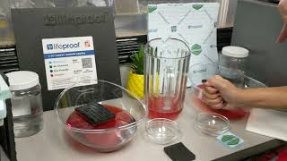 Water absorption test Comfort Prime LifeProof pad vs. LifeProof Carpet Cushion