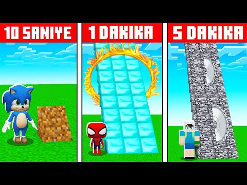 10 SANİYE VS 1 DAKİKA VS 5 DAKİKA EN İYİ RAMPA YAPI KAPIŞMASI ⚠️ Minecraft