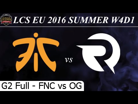 OG vs FNC Game 2 Full 23/06/2016 (145k - 152k) - LCS EU Summer 2016 W4D1M3 Fnatic vs Origen