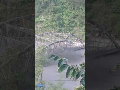 Bridge washed away by torrent of water in Nepal