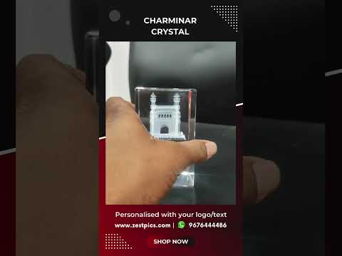 Hyderabad Charminar 3D Crystal Memento