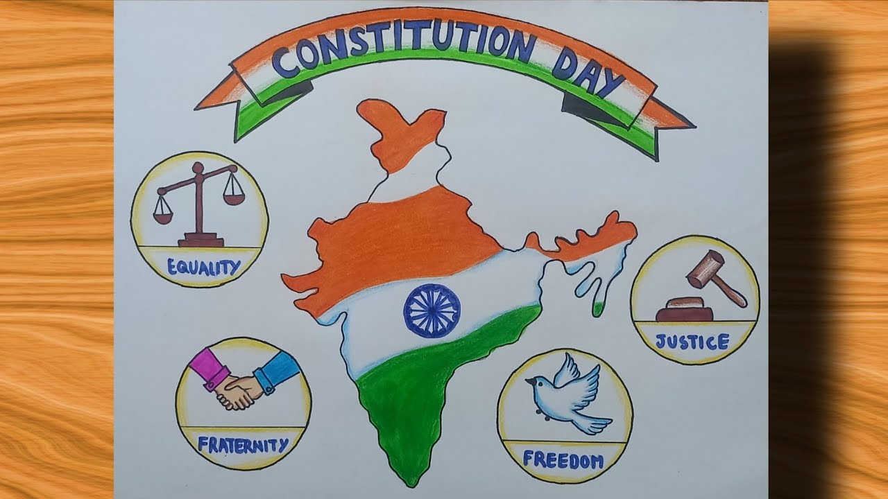 National Constitution Day poster | National law day Drawing | Indian constitution day poster drawing