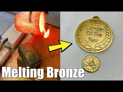 Commissioned Custom Medal Casting & Double Sided Coin - Melting Bronze At Home