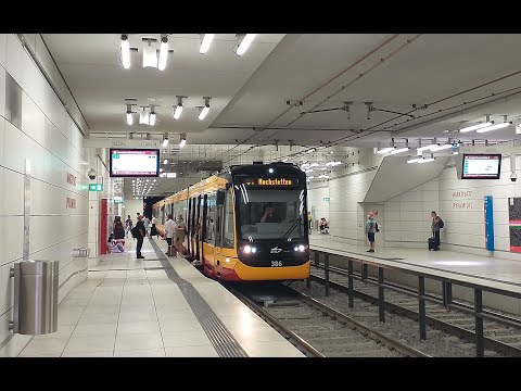 Abfahrt 2x NET2012 von Marktplatz (Pyramide) | Straßenbahn Karlsruhe