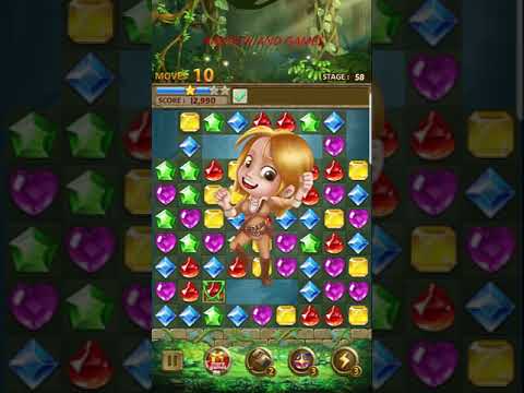 Jewels Jungle : Match 3 Puzzle. Levels 57-61