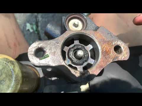removing master cylinder pushrod, spring, and spring retainer from old hydroboost