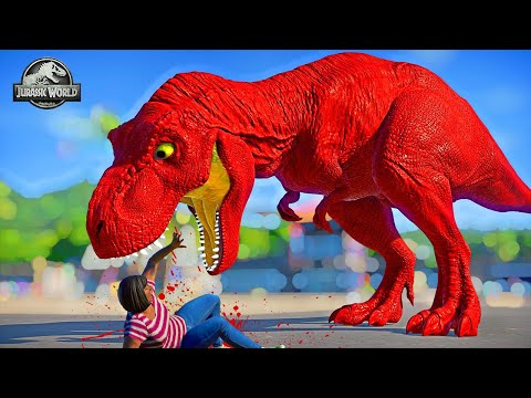 Tyrannosaurus Rex Colour Pack vs Indospinoraptor vs Carnotaurus vs Albertosaurus Dinosaurs Fighting