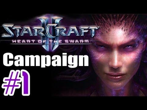 Starcraft 2 Heart of the Swarm Entire Campaign Let's Play - Mission 1 : ALL THE ZERGLINGS  ! :D