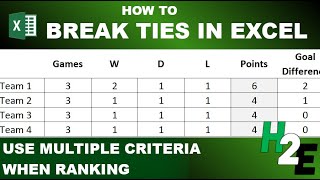 How to Break Ties in Excel and Rank With Multiple Criteria