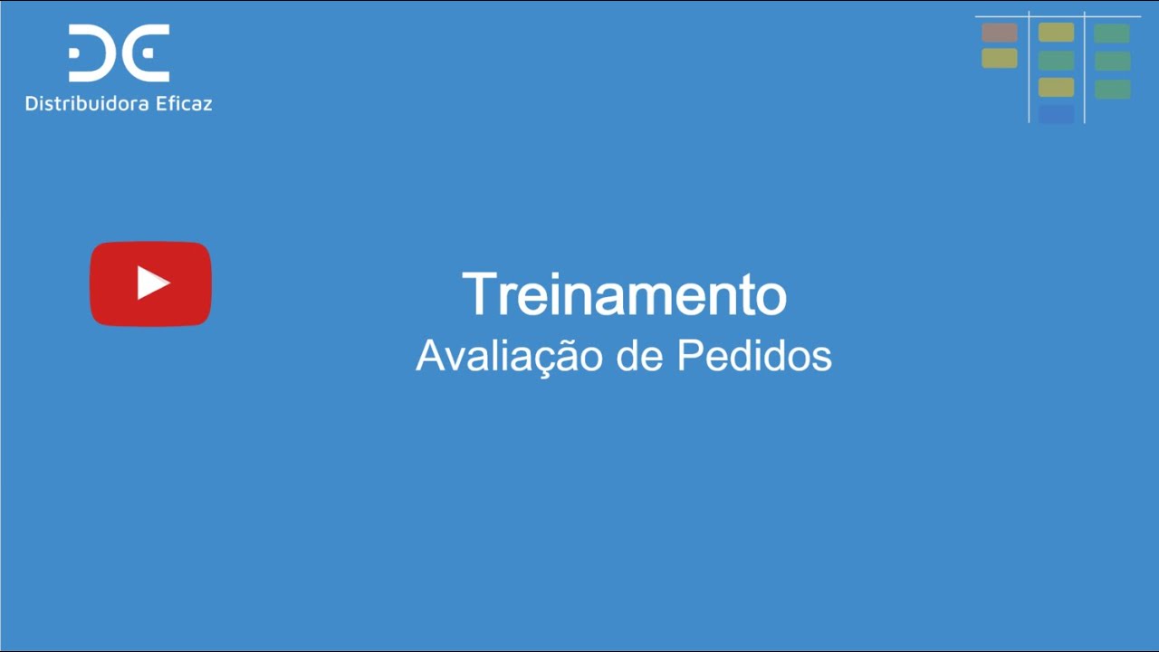 Treinamento - Avaliação de Pedido