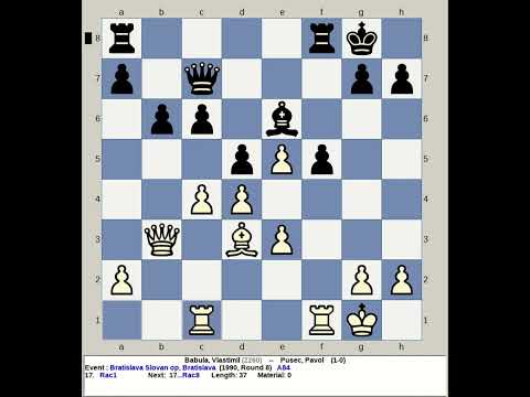 Babula, Vlastimil vs Pusec, Pavol | Bratislava Slovan Chess Open 1990, Slovakia