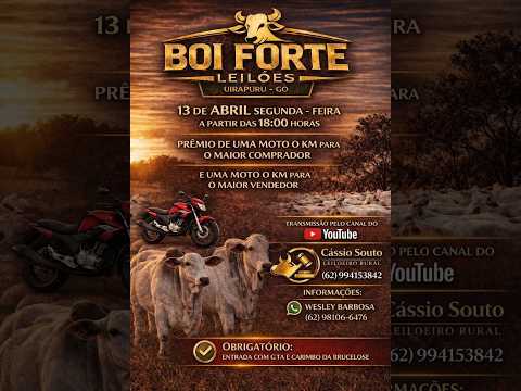 BOI FORTE LEILÕES - Leilão de Gado - Uirapuru - Leilão de Gado de Corte em Goiás @canal.boiadeiro