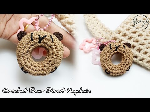 Crochet Bear Donut / Crochet Donut Keychain