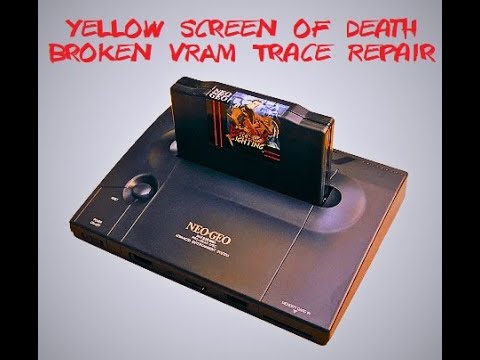 Neo Geo Yellow Screen & VRAM Trace Repair. Retro Repair Haul Giveaway.