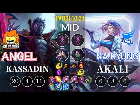 SN Angel Kassadin vs AF Na Kyung Akali Mid - KR Patch 10.24