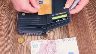 Практичний жіночий портмоне середнього розміру з натуральної шкіри Canpellini 21715 синє