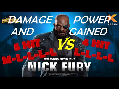 Nick Fury Basic Combo Variation Comparison | Marvel Contest of Champions