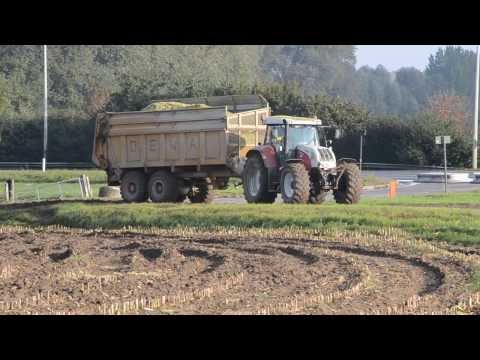 Mais hakselen op nat land Loonbedrijf P. De Clercq