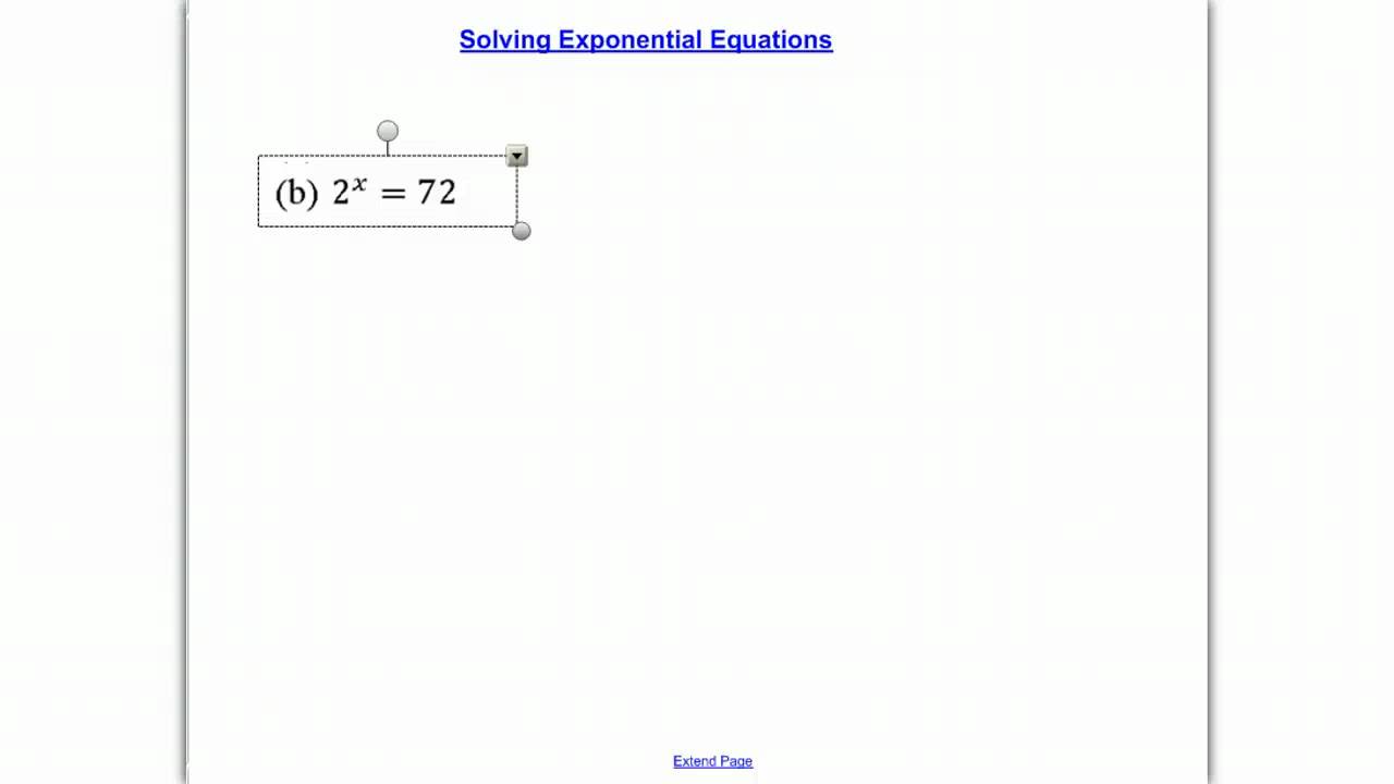 Solving Exponential Equations Using the Power Rule
